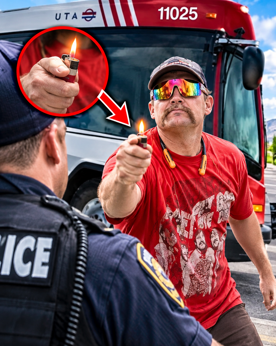 Utah Man Attempts Bus Hijacking and Attacks Officer With Lighter