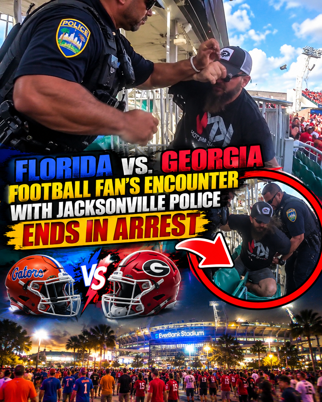 Florida v. Georgia Football Game Fan Arrest by Jacksonville Sheriff's Office: Bowers BWC