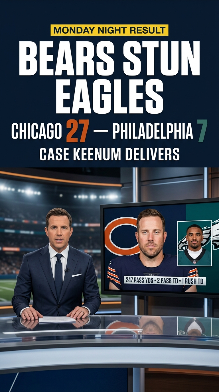 Case Keenum Returned After Nearly Three Years — Then the Bears Took Control of Monday Night
