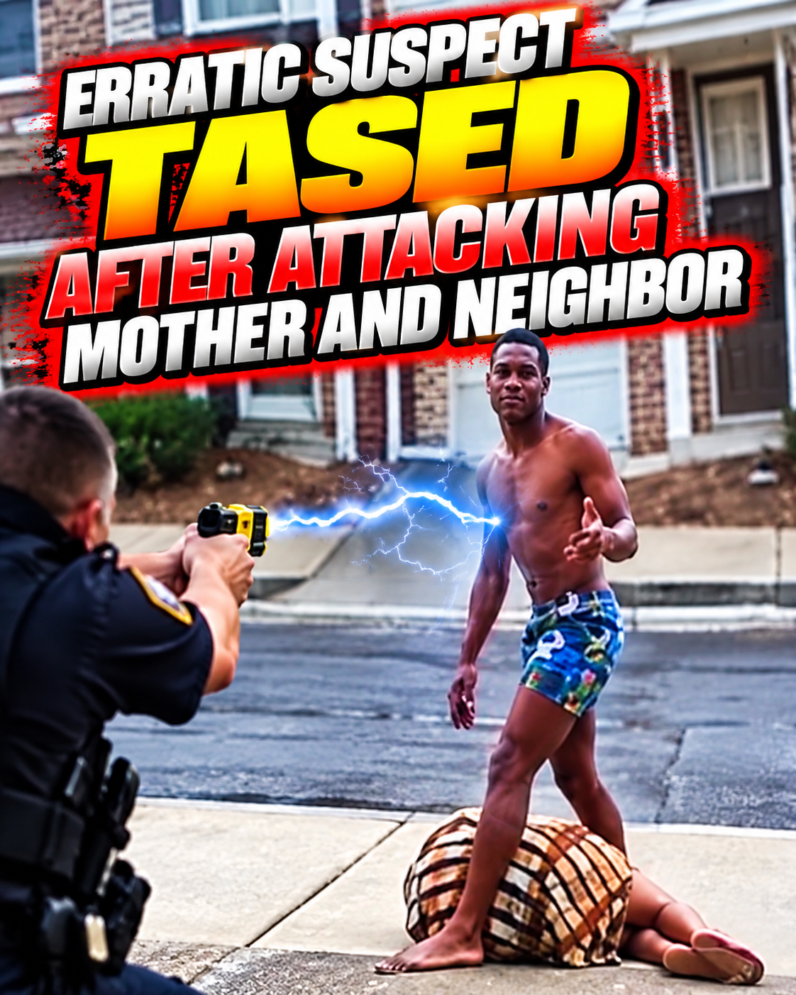 ERRATIC SUSPECT TASED AFTER ATTACKING MOTHER AND NEIGHBOR