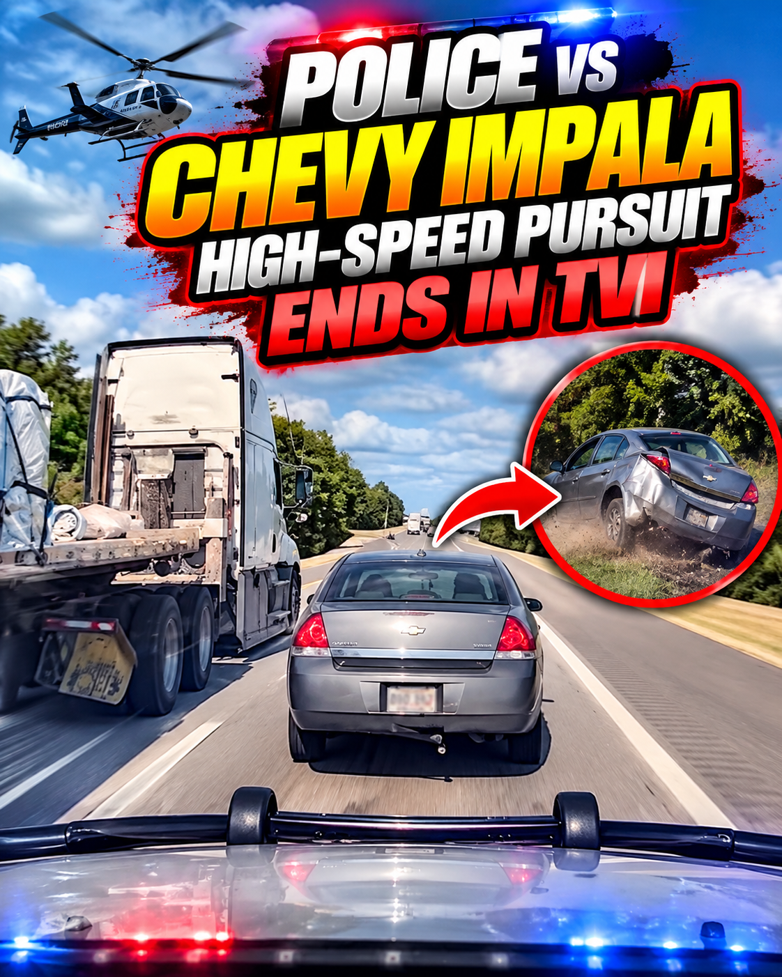 Police vs Chevy Impala High-Speed Pursuit Ends in TVI