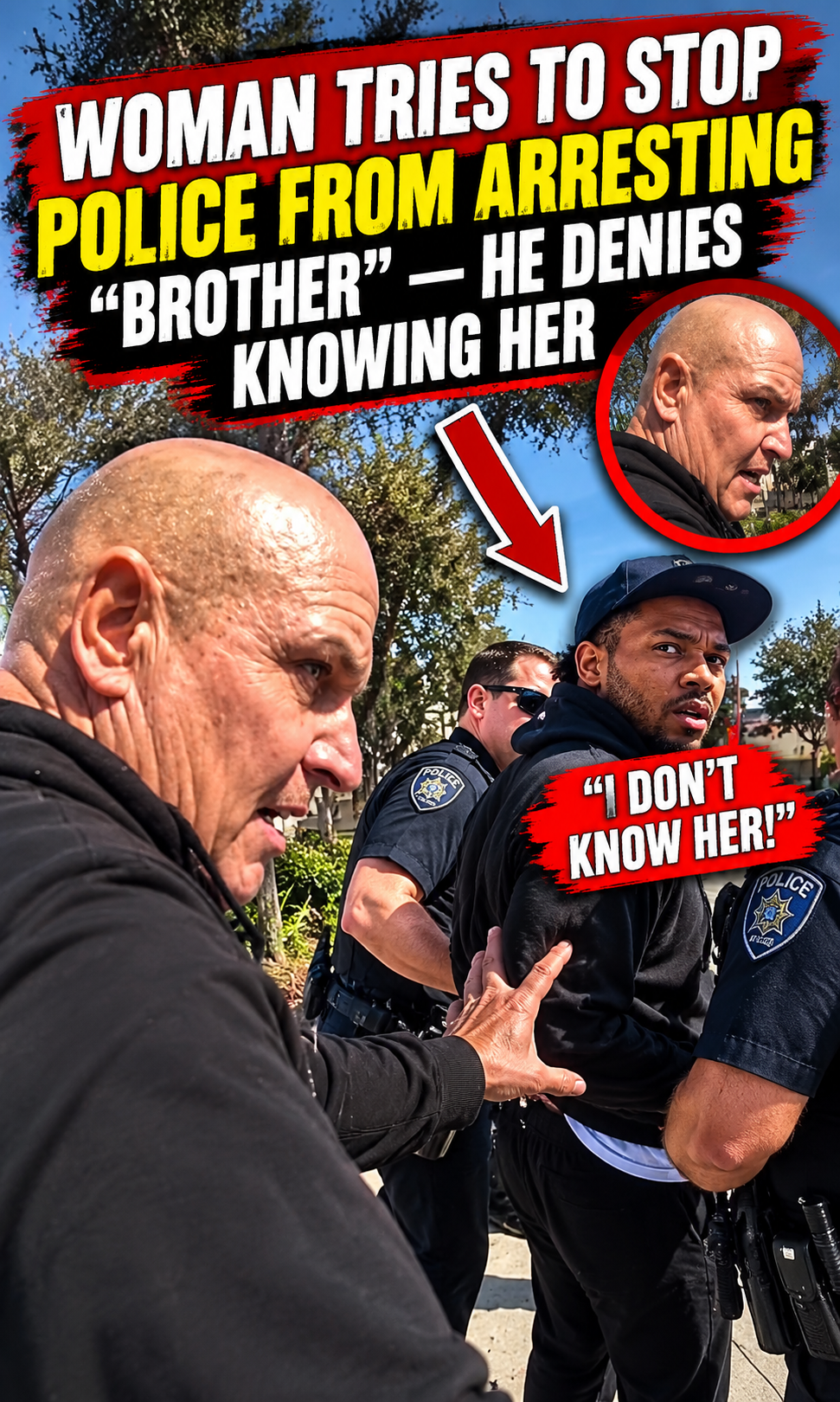Woman Tries to Stop Police From Arresting “Brother” — He Denies Knowing Her