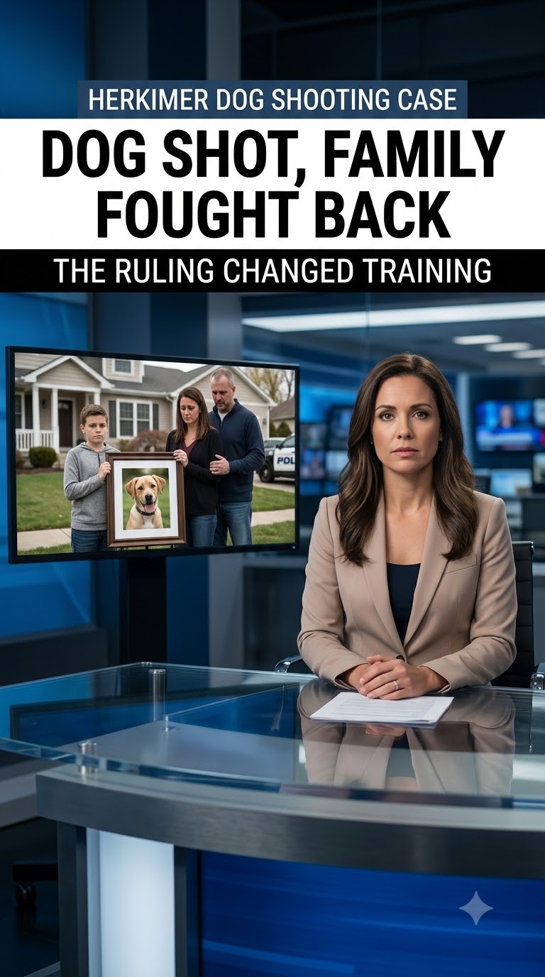 Illustrative news cover about the Herkimer dog shooting case and the family’s legal fight