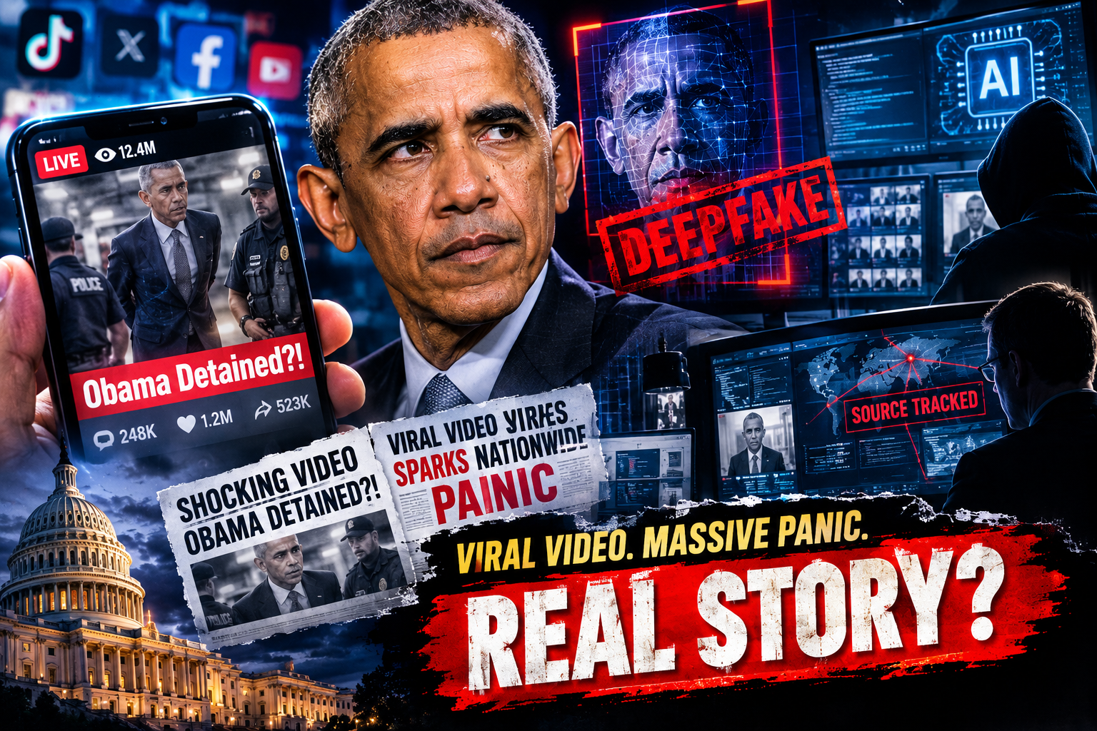 Viral “Obama Detained” Video Sparks Online Frenzy — But the Evidence Points to a Deepfake
