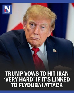 Trump Vows to Hit Iran ‘Very Hard’ If Linked to FlyDubai Attack