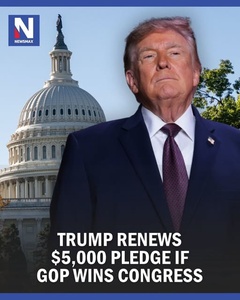 Trump Renews $5,000 Payment Pledge if Republicans Win Congress
