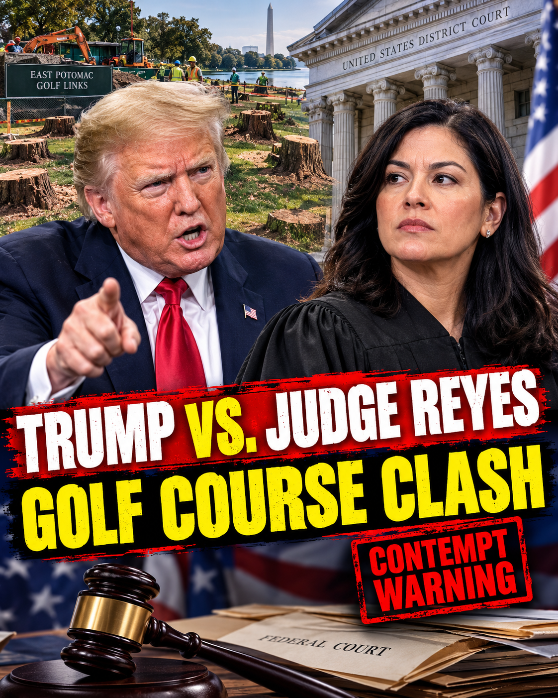 Trump Calls Judge Ana Reyes a “Crazed Lunatic” After Court Halts Tree Cutting at Washington Golf Course