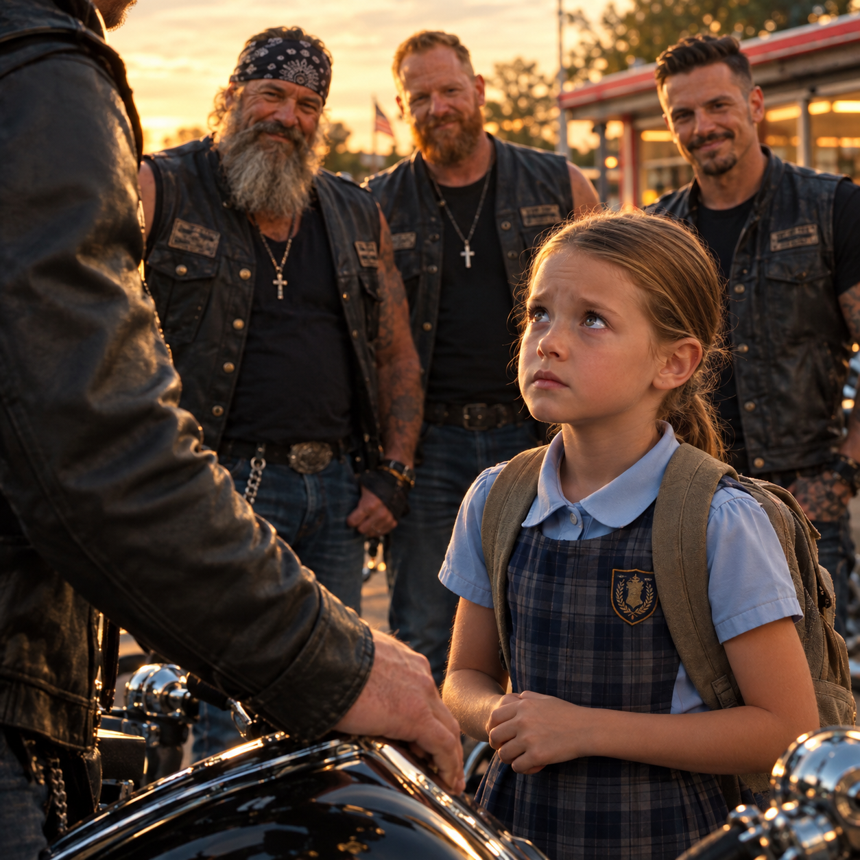 166T A Little Girl Hired a Biker to Be Her Dad for One Day… Then He Saw Her Mother’s Photo and Froze!