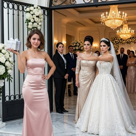 Mi propia hermana me dejó fuera de su boda después de que viajé solo para verla: “Aquí solo entra la gente que sí importa”, me dijo… pero la caja que dejé en la mesa de regalos hizo temblar a toda la familia 😱👀