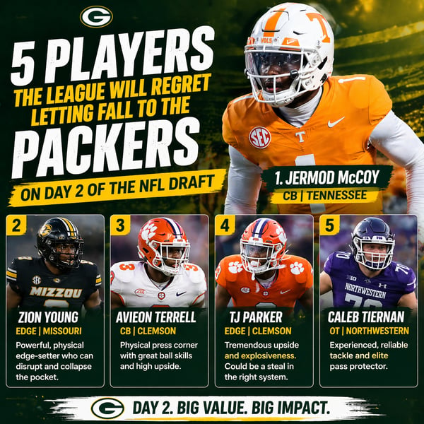 5 Players the NFL Will Regret Letting Fall to the Packers on Day 2 of the NFL Draft