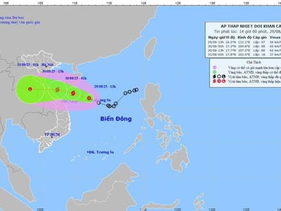 Bão số 6 khả năng hình thành ngay đêm nay, hướng thẳng vào đất liền nước ta