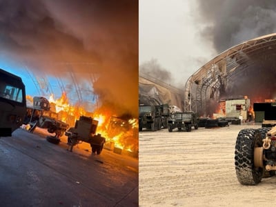Images Reportedly Show Iranian Missile Strike on U.S. Patriot System in UAE