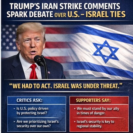 Trump's Iran Strike Comments Spark Debate Over U.S.-Israeli Security Ties