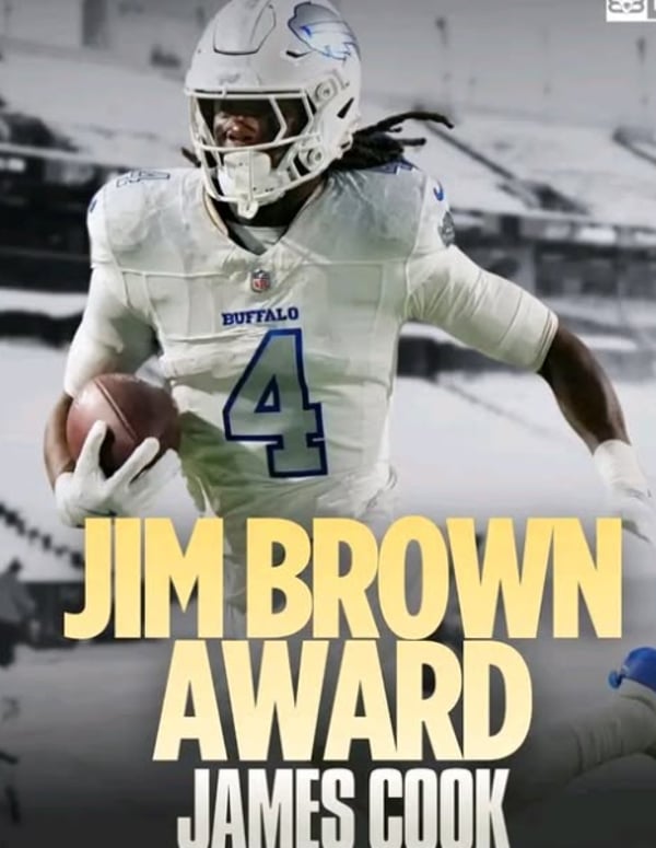 James Cook Named Jim Brown Rushing Yards Leader After Historic 2025 Season