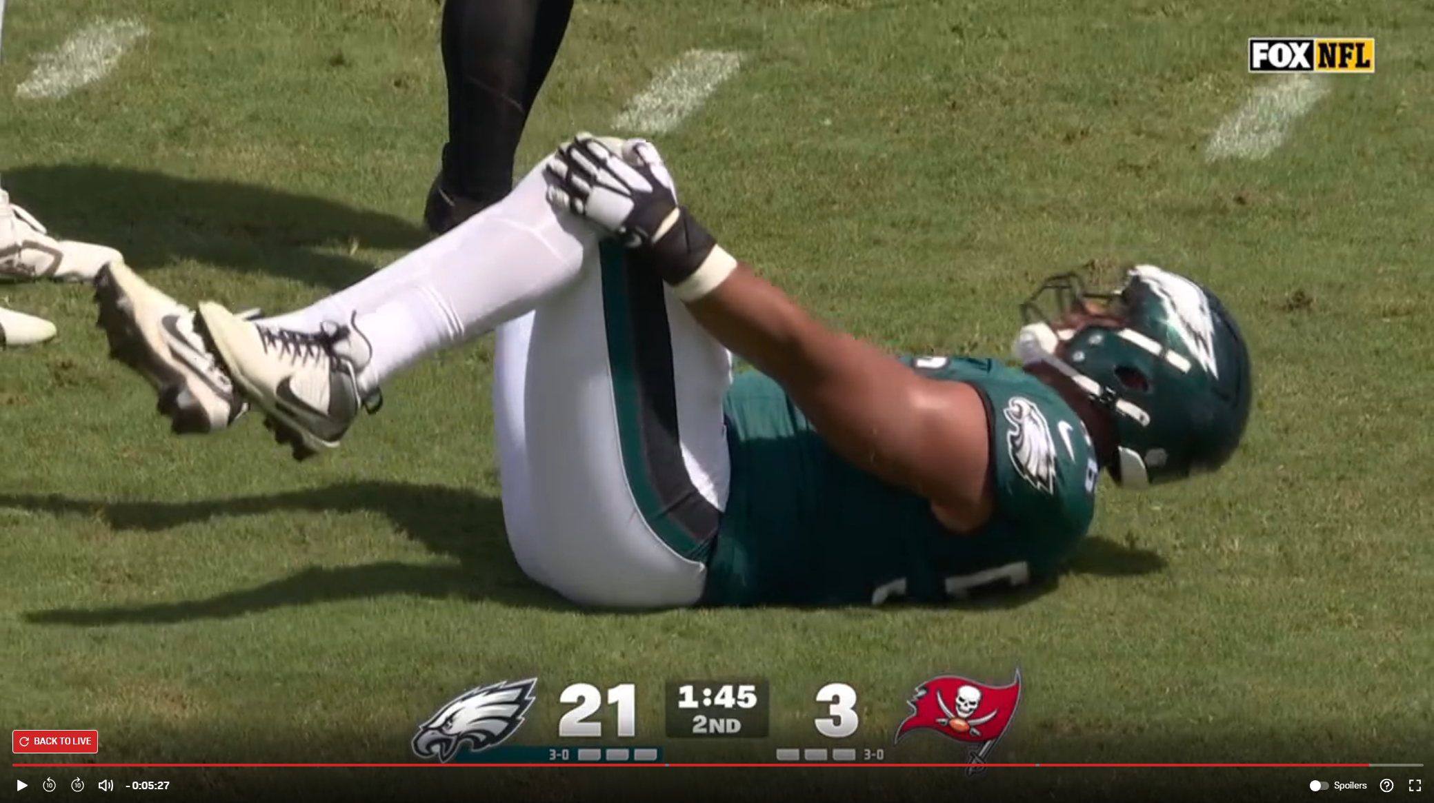 Eagles Offensive Line Takes a Hit with Serious Injury Against Buccaneers