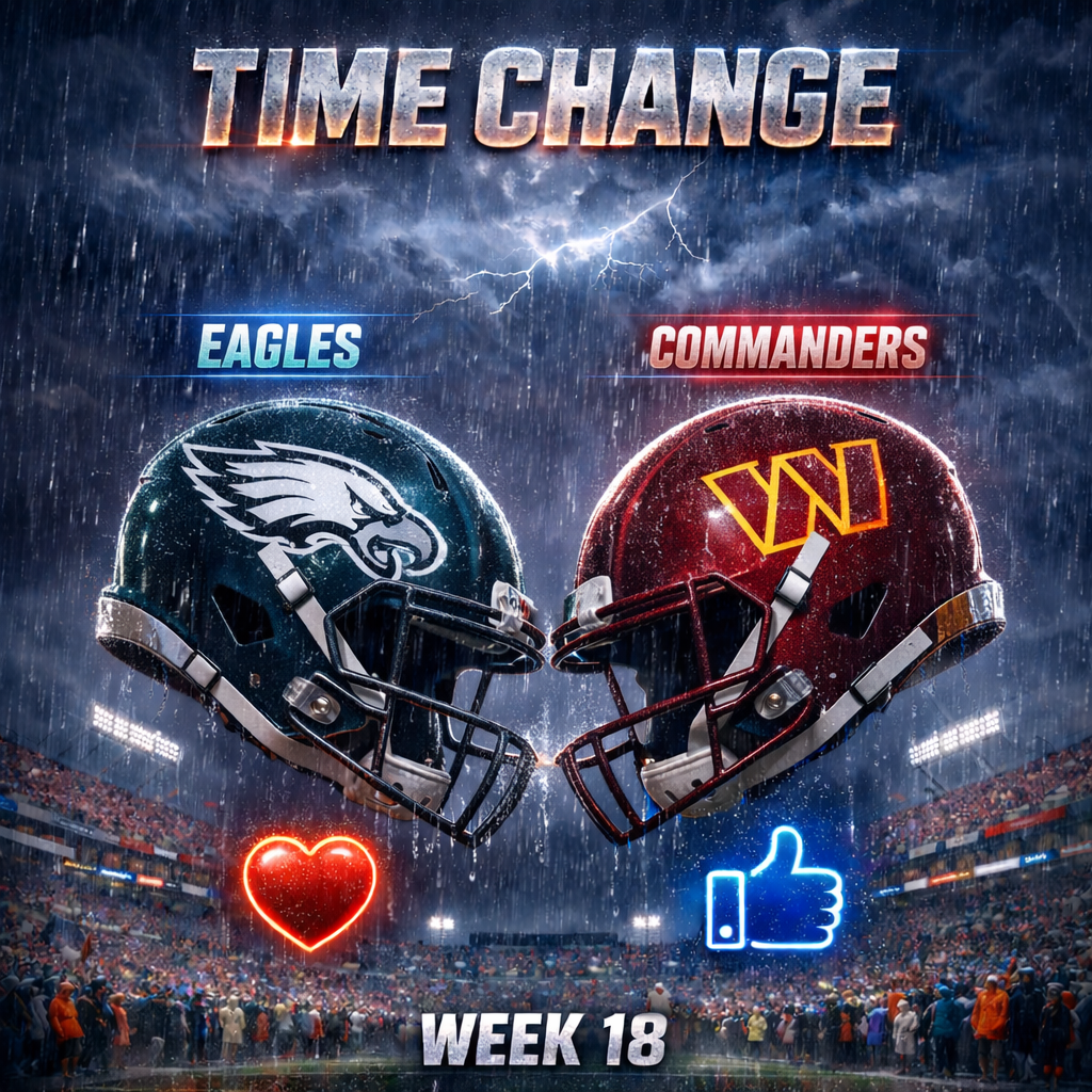 TIME CHANGE WATCH Eagles Vs Commanders Game Information File 866667188 
