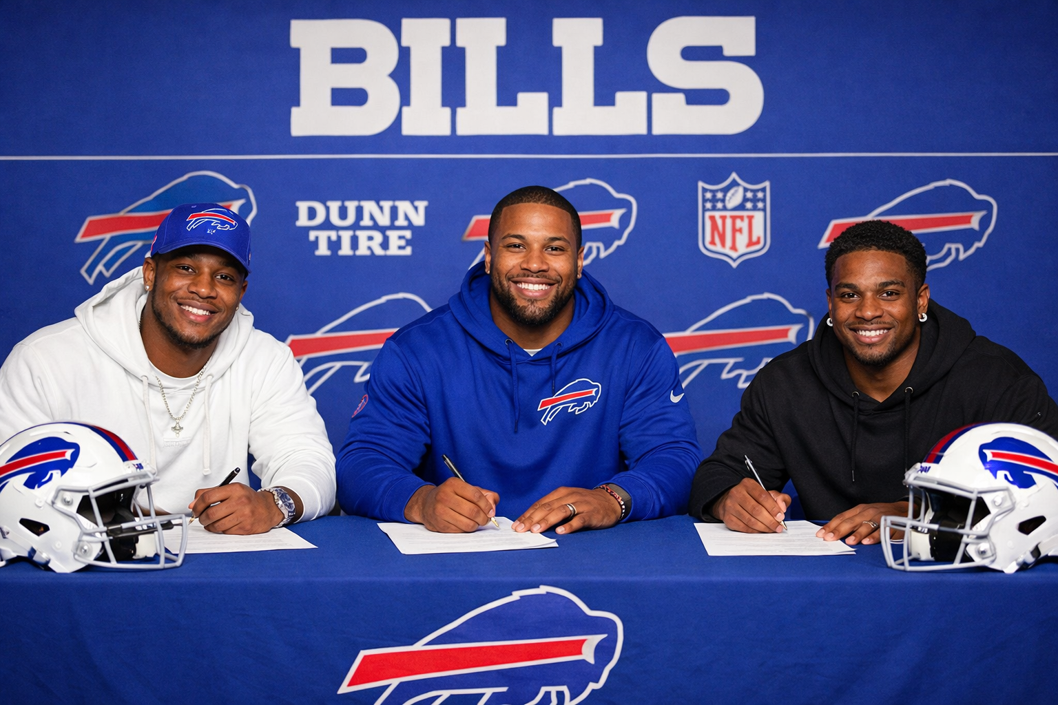 Bills Unveil Three First-Round Superstars with Combined $119 Million in Contracts as Starting Lineup Pieces at Monday Morning Press Conference
