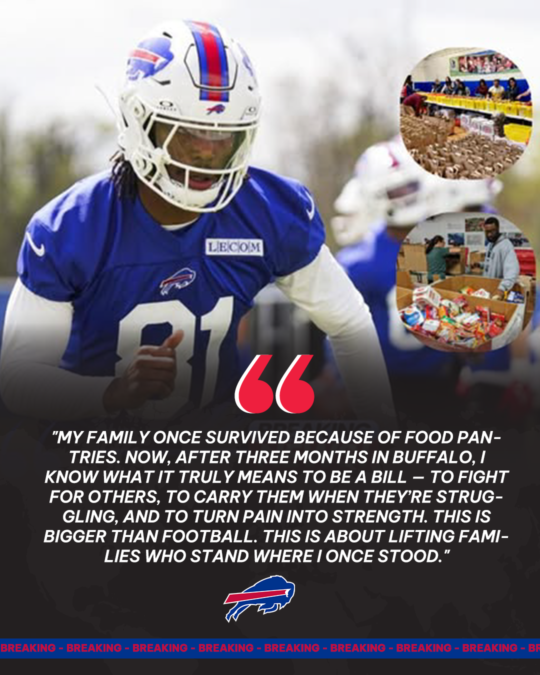  HEART OF BUFFALO: Bills Rookie Launches Food Pantries After Inspiring Journey From Struggle to Strength 