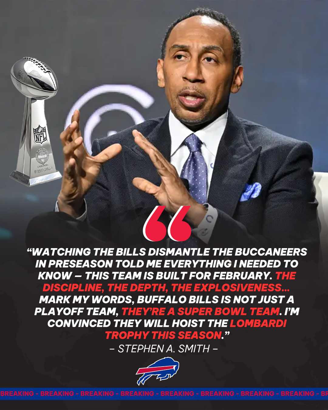 NFL SHOCKWAVE: Stephen A. Smith Claims Super Bowl Champion Is Already Decided – and It’s the Bills!