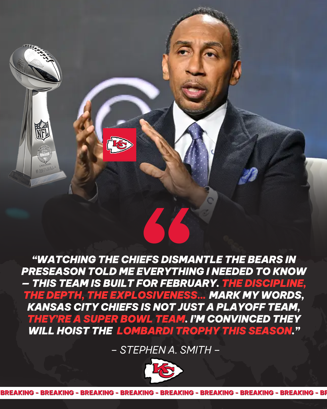 What did Stephen A. Smith see in the Chiefs vs Bears that made him declare: ‘This is the Super Bowl champion!’?