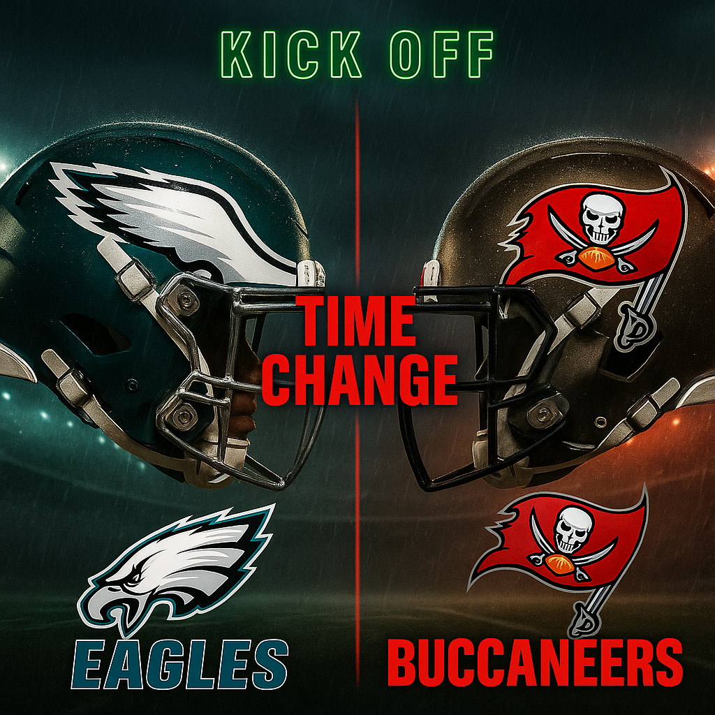 TIME CHANGE: Eagles vs Buccaneers – Schedule Advisory Due to Humberto