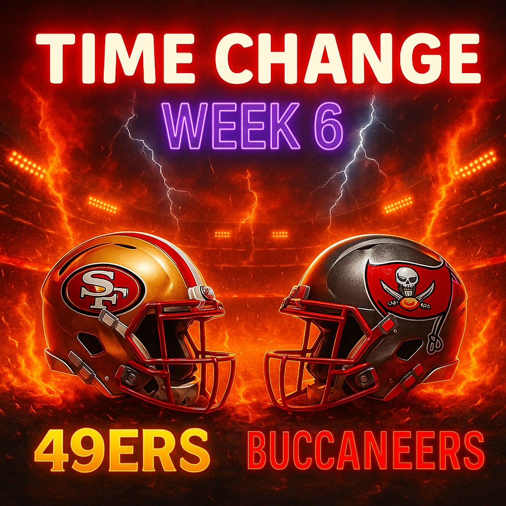 TIME CHANGE: How to Watch 49ERS vs BUCCANEERS in Week 6 - TV, Streaming, Kickoff Info