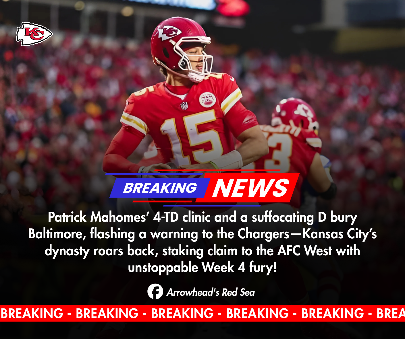 Chiefs Kingdom Reclaims Throne: 37-20 Ravens Rout Sends Chargers Shaking in Their Boots!
