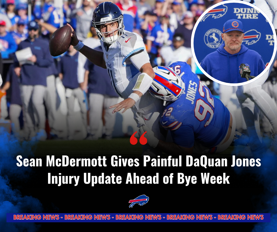 Sean McDermott Gives Painful DaQuan Jones Injury Update Ahead of Bye Week