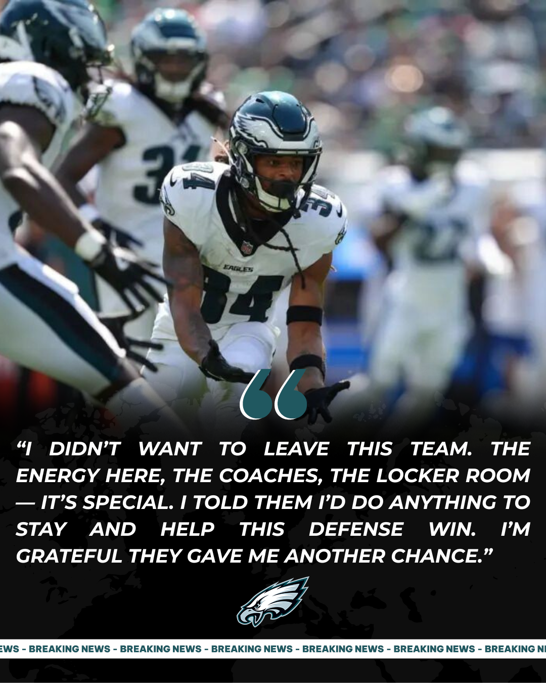 Breaking: Eagles Re-Sign Recently Released Player in Stunning 24-Hour Twist