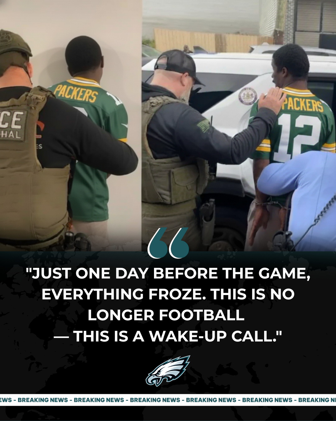 PACKERS FAN ARRESTED IN GREEN BAY, WISCONSIN AFTER ARMED THREAT AGAINST EAGLES FANS BEFORE KICKOFF