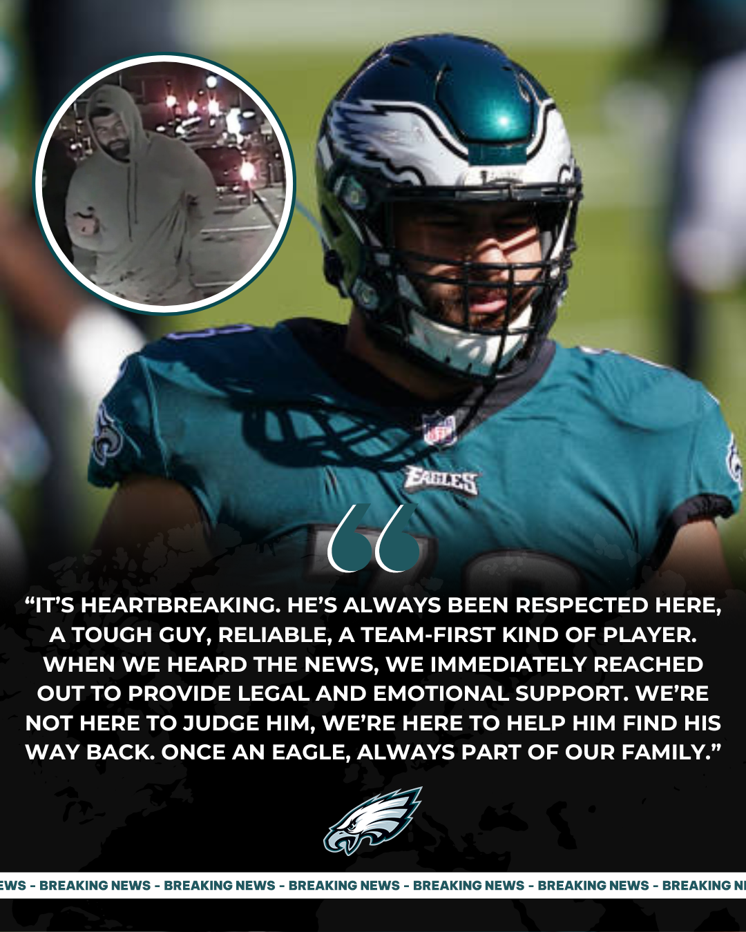 Former Eagles Veteran Arrested Hours After Release Amid Charges of Public Intoxication and Disorderly Conduct