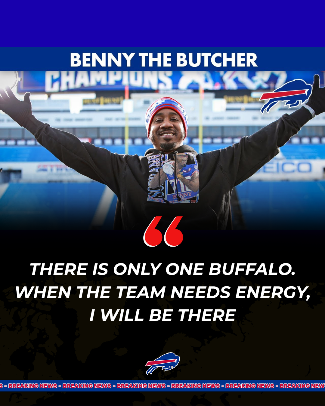 Benny the Butcher will perform at NRG Stadium after canceling his European tour to energize the Buffalo Bills.