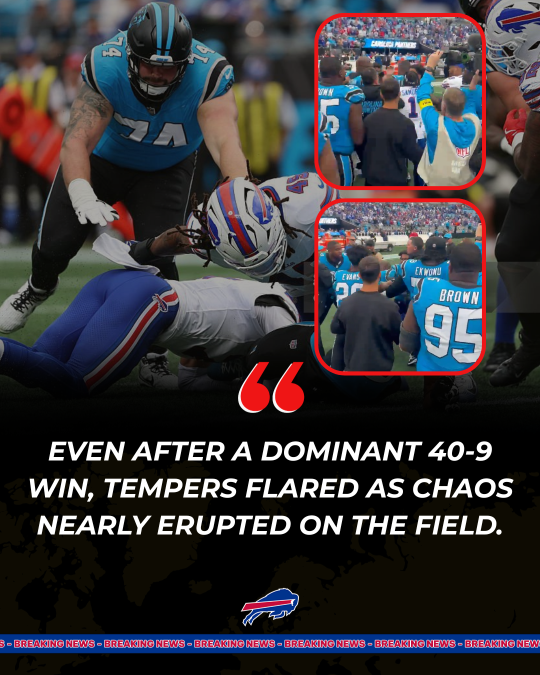 Postgame Chaos: Bills Lineman Sparks Violent Scuffle After Panthers Win