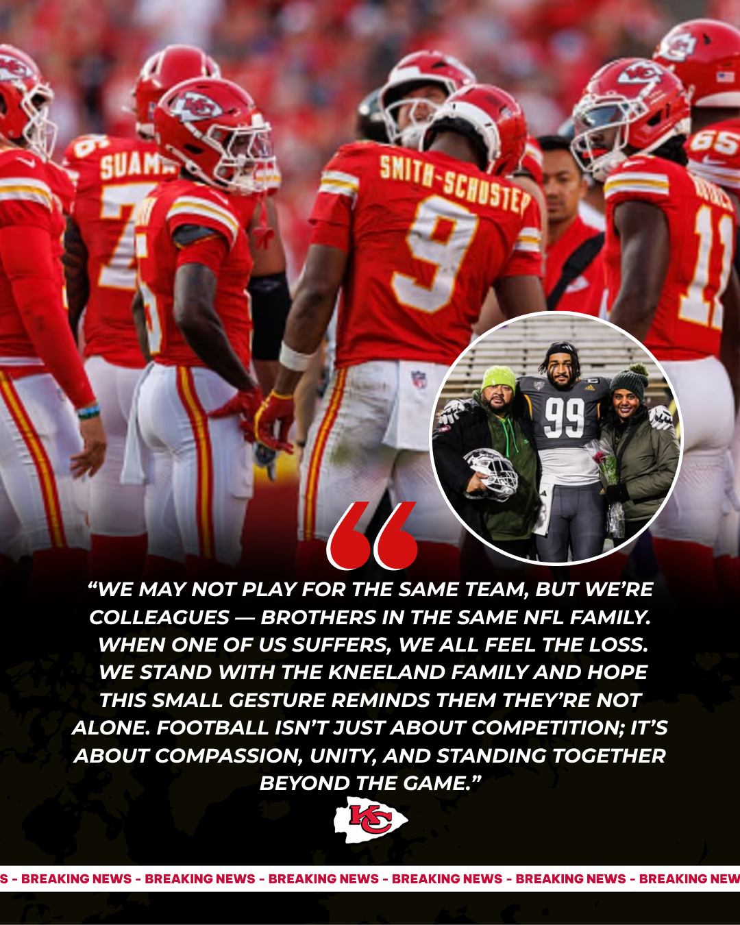 🌟 Chiefs star calls for support for Marshawn Kneeland's family during this tragic time