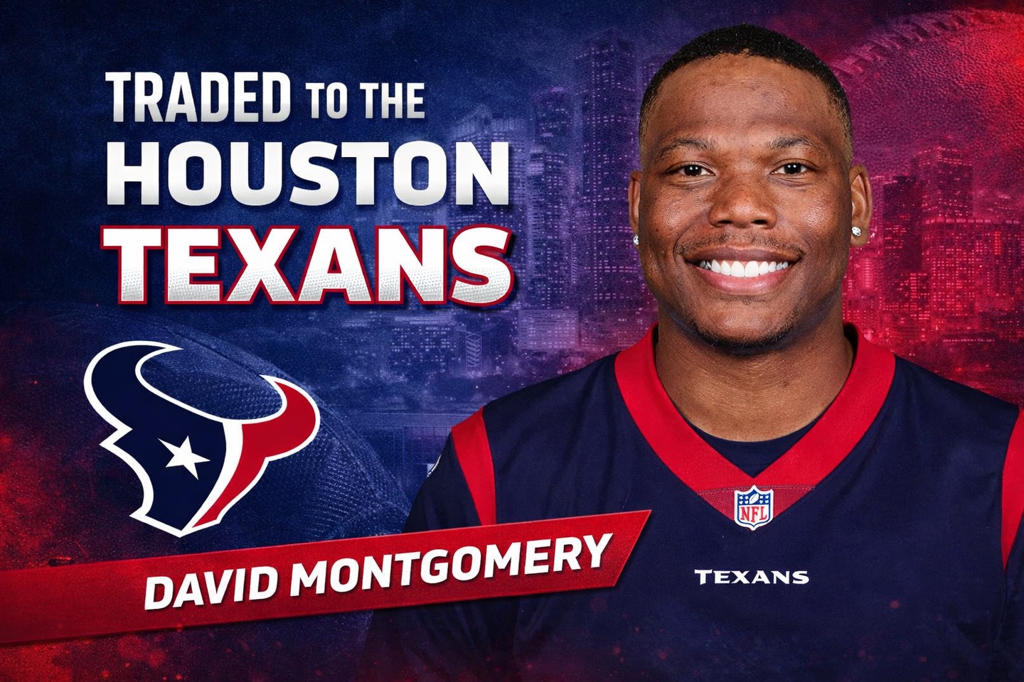 Houston Texans Strengthen Offense by Trading for Star RB David Montgomery from Lions with a Record-Breaking Contract