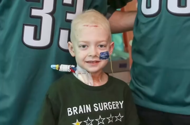 Young Eagles Fan Battling Brain Cancer Surprised with Emotional Super Bowl Gift