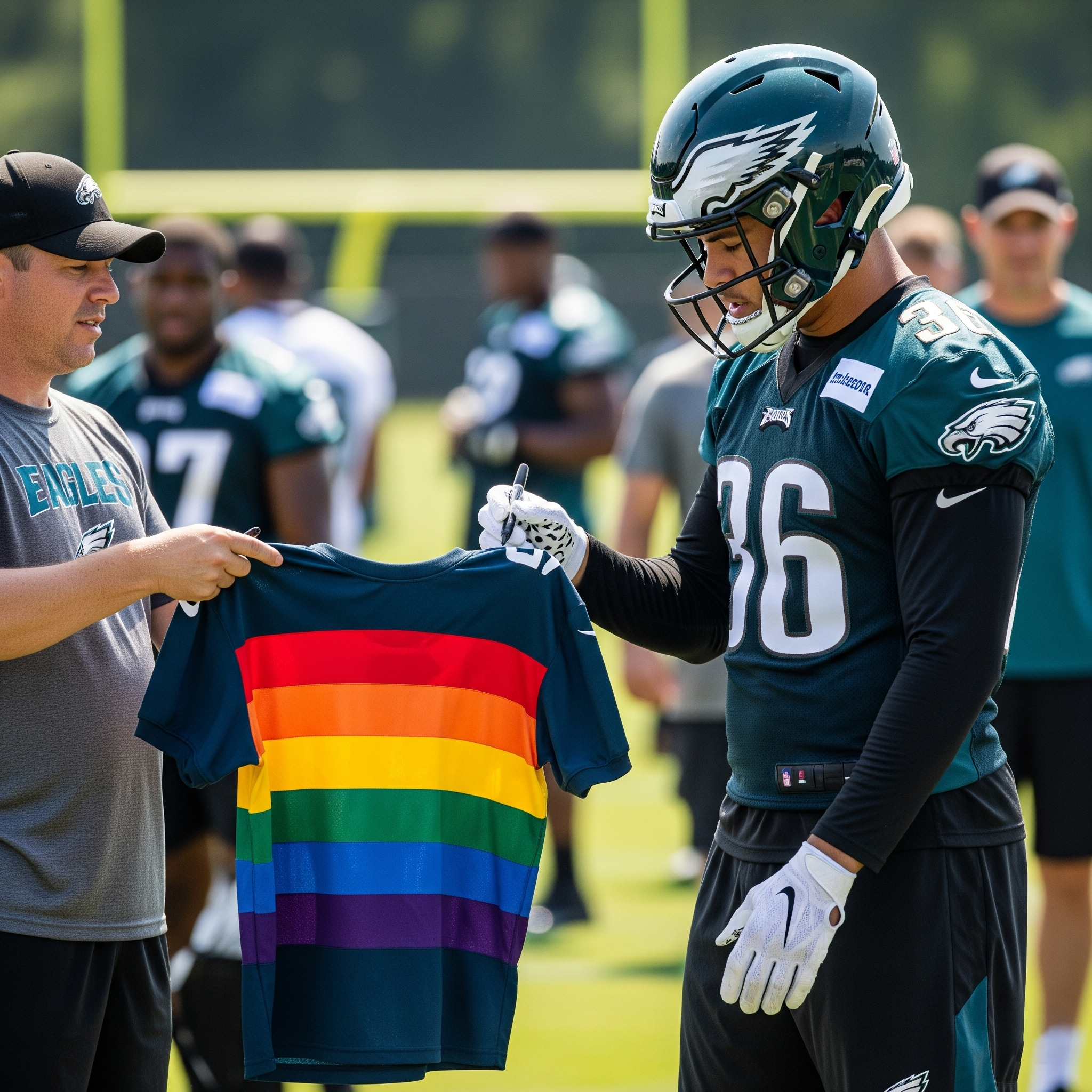 Eagles Rookie Clarifies Stance After Refusing to Sign LGBT-Themed Jersey