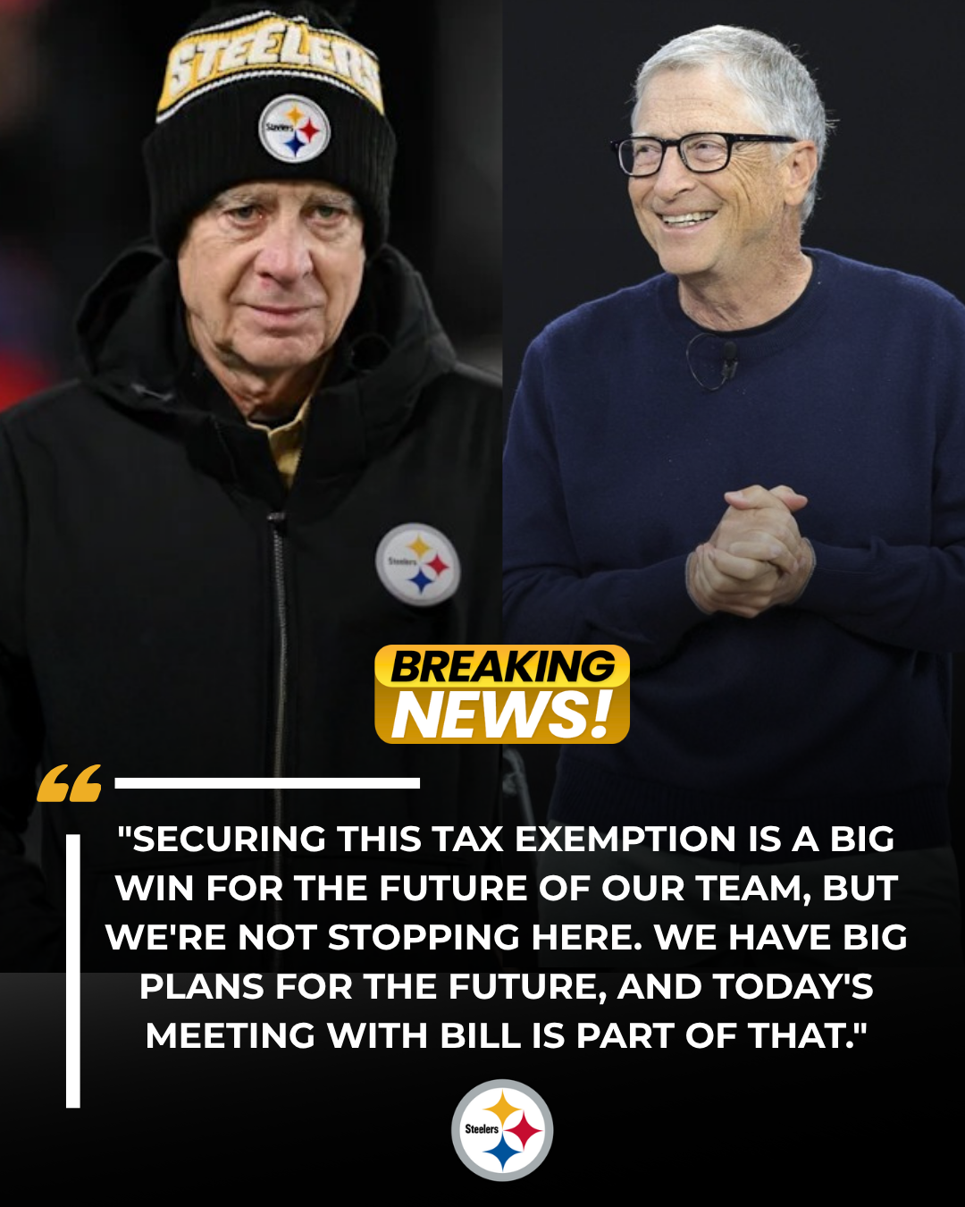 Just 24 Hours After Securing the "Millionaire Tax" Exemption Deal with Governor Josh Shapiro, Steelers Owner Art Rooney II Spotted Meeting with Billionaire Bill Gates – Fans Speculate What’s Coming Next