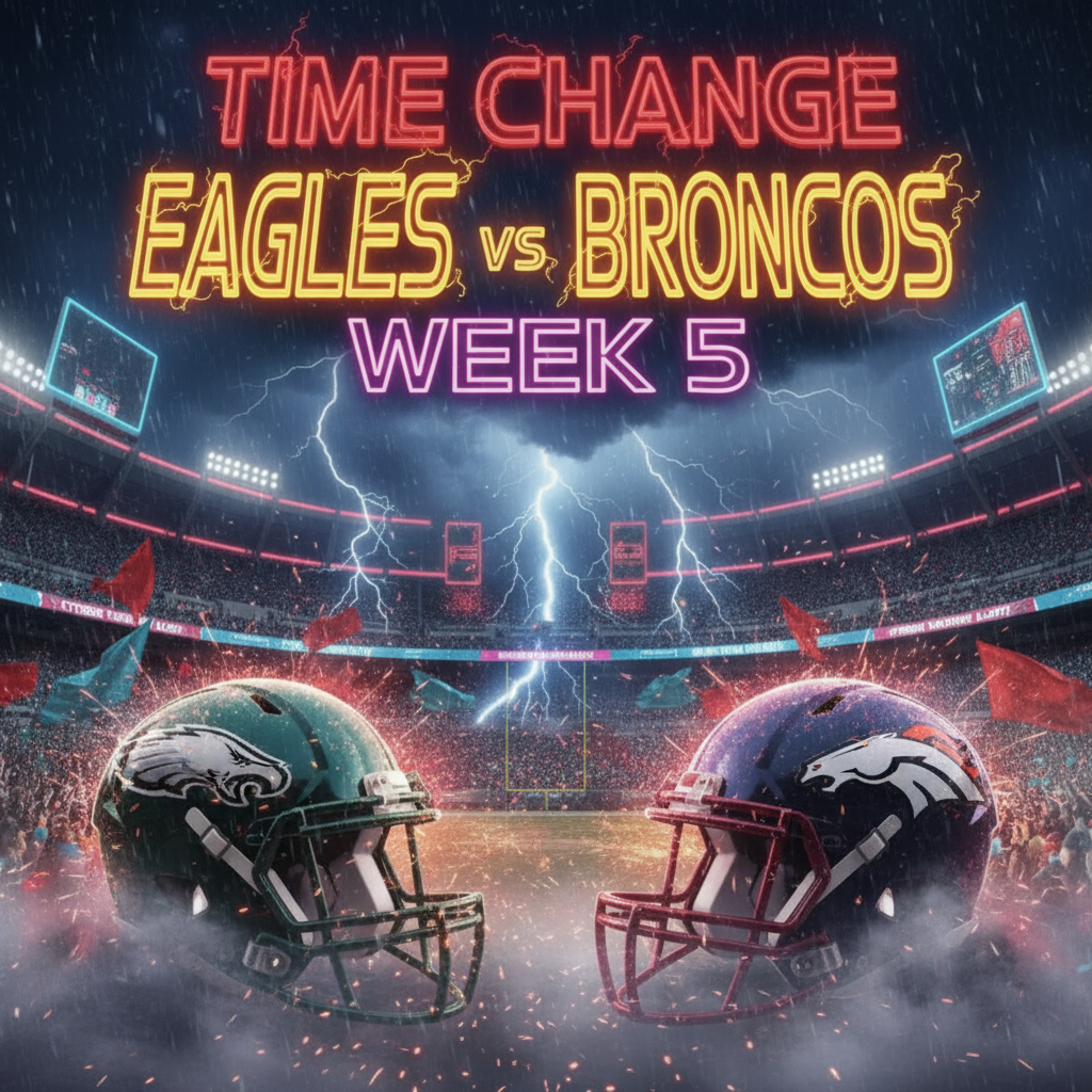 TIME UPDATE: EAGLES VS BRONCOS, A CRITICAL NFC VS AFC SHOWDOWN! SUNDAY AFTERNOON BLOCKBUSTER!