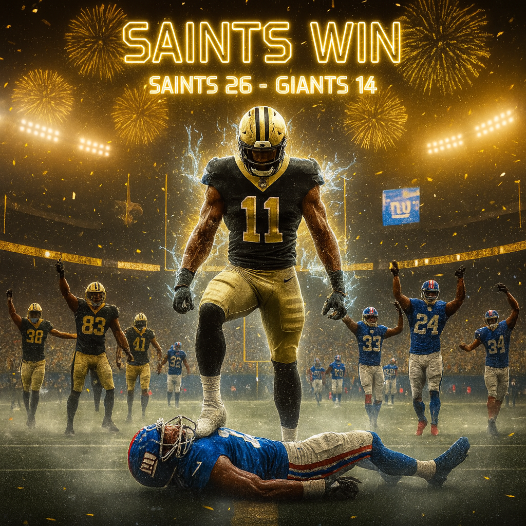 SAINTS SURGE AHEAD: New Orleans Leads Giants 16–14 at Halftime in Thrilling Week 5 Showdown!