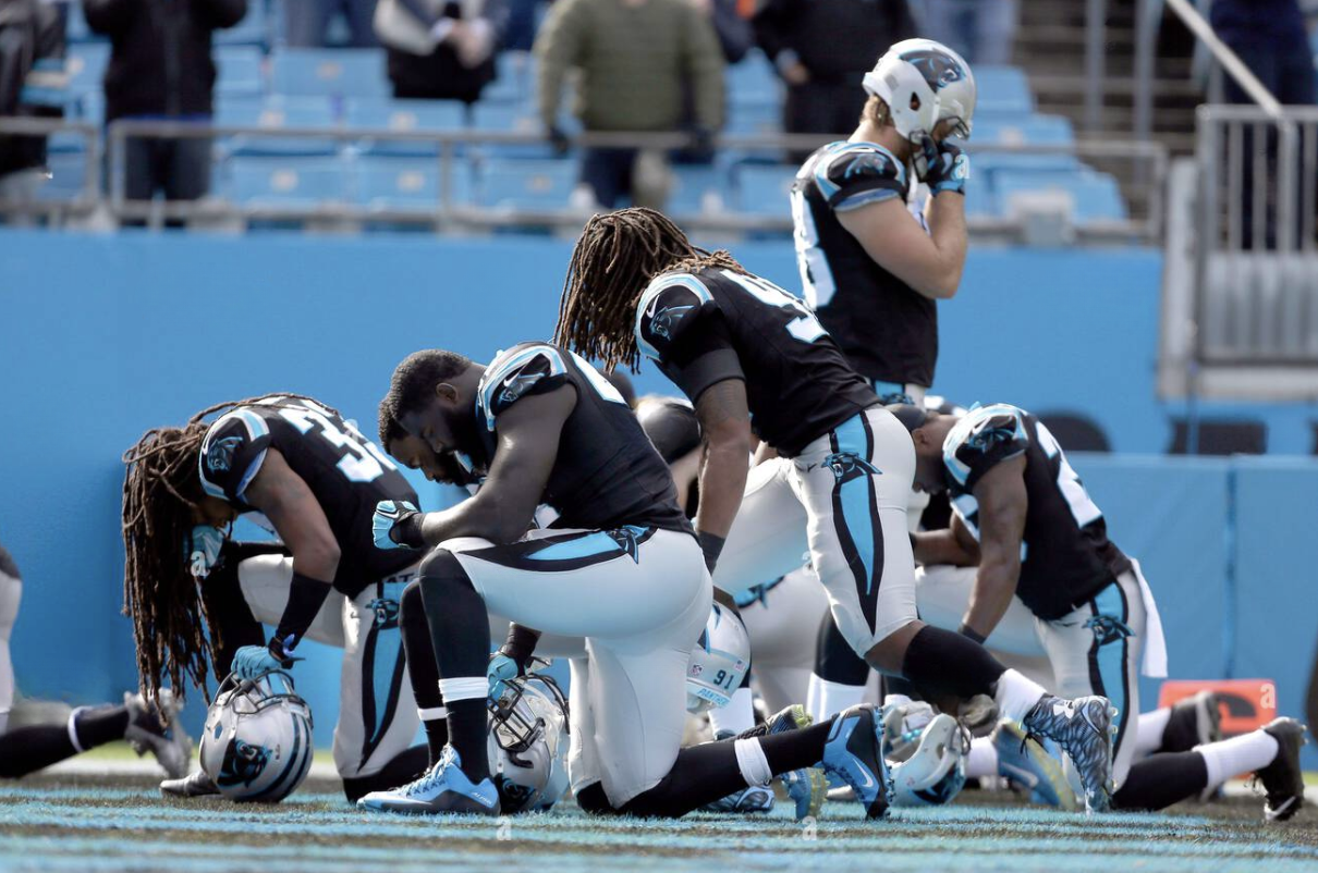 After Week 11 Win Over Falcons, Panthers Players Skip Celebration to Pray for Jets Cornerback Shot in NYC Early Sunday Morning