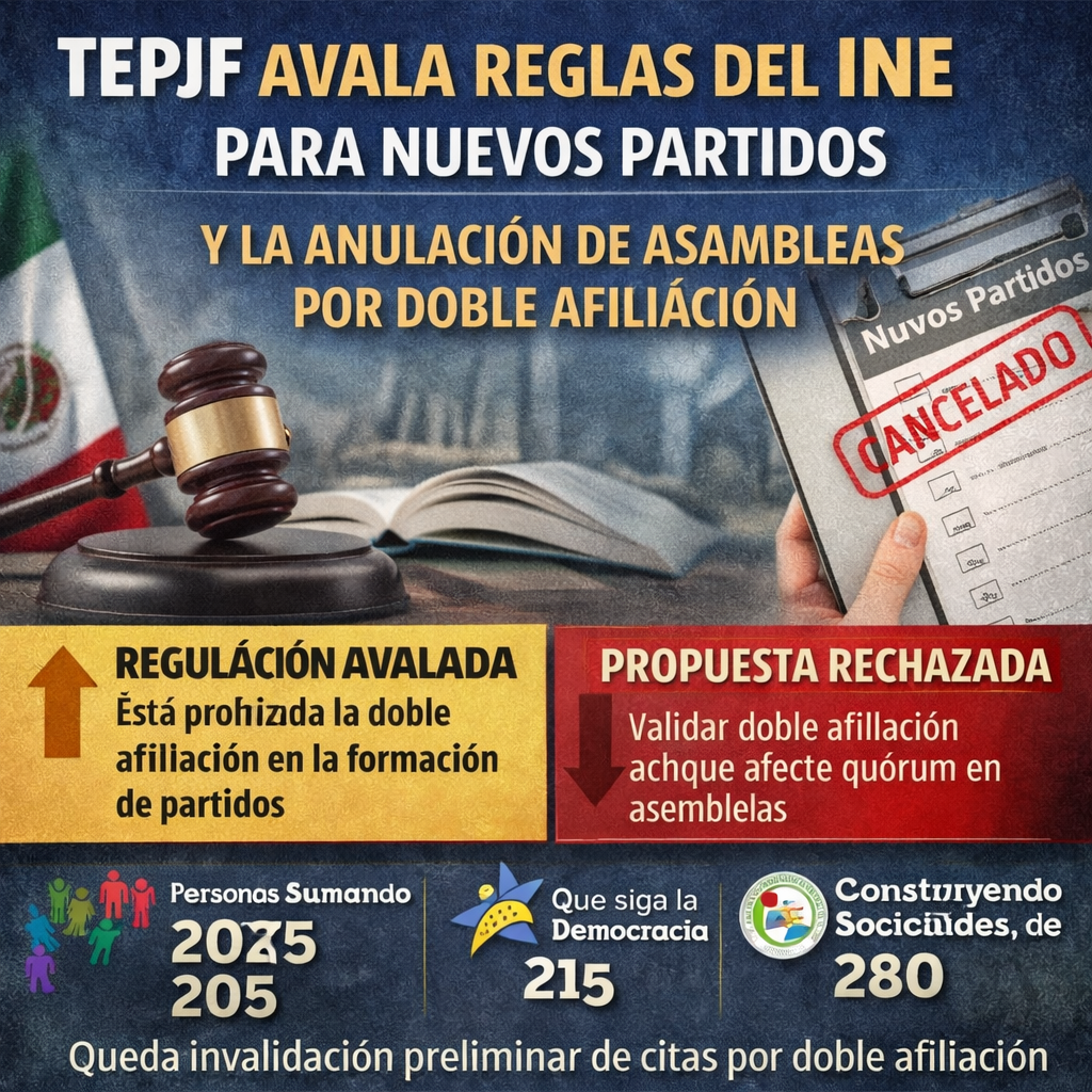 Confirma TEPJF criterios del INE para validar asambleas de nuevos partidos